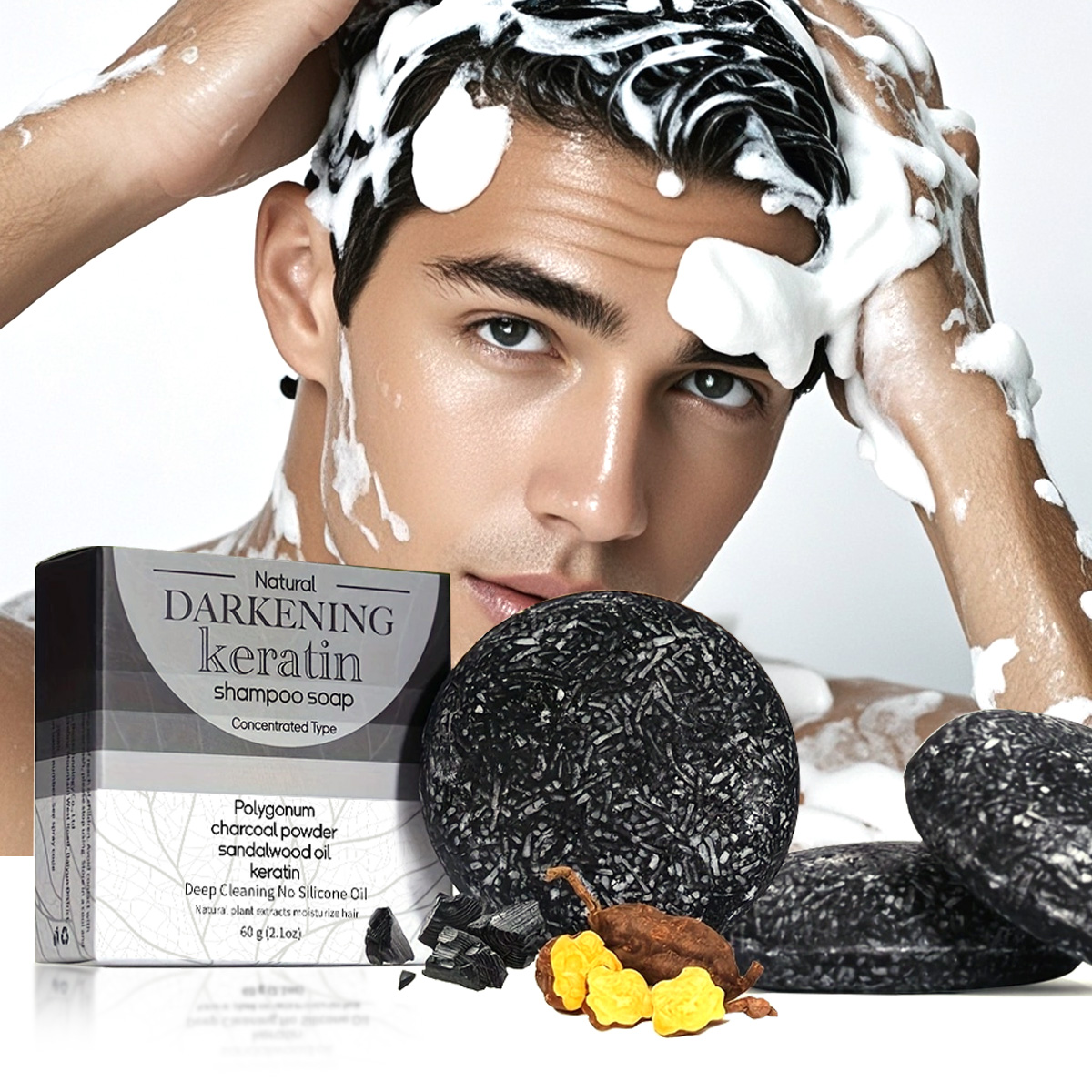 Bar Soap Shampoo Solid - XF 60g Black Soap Solid Shampoo